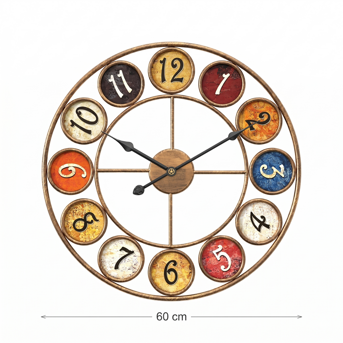 Grande horloge murale vintage coloré