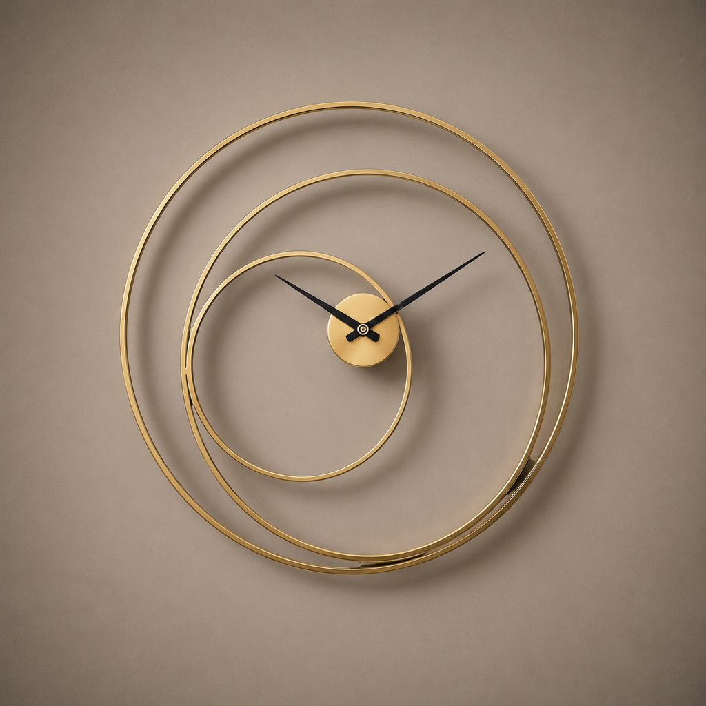 Grande horloge contemporaine dore