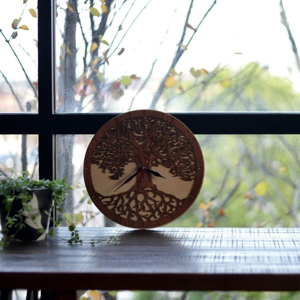 Horloge arbre de vie bois