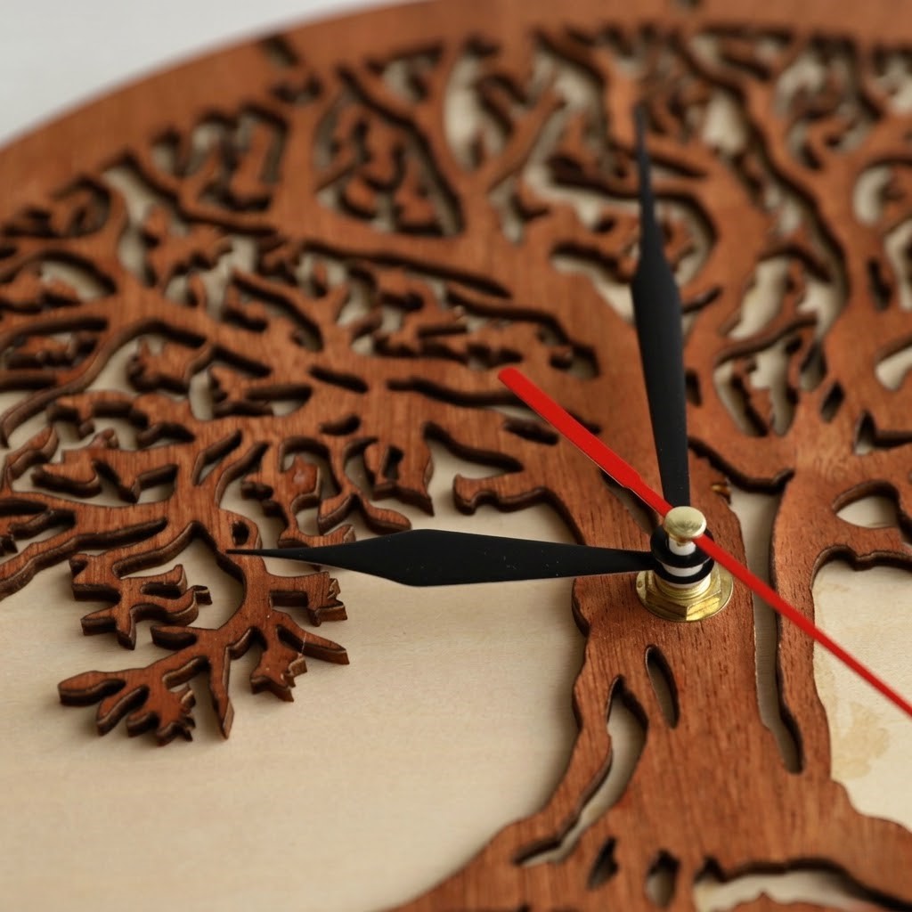 Horloge arbre de vie bois