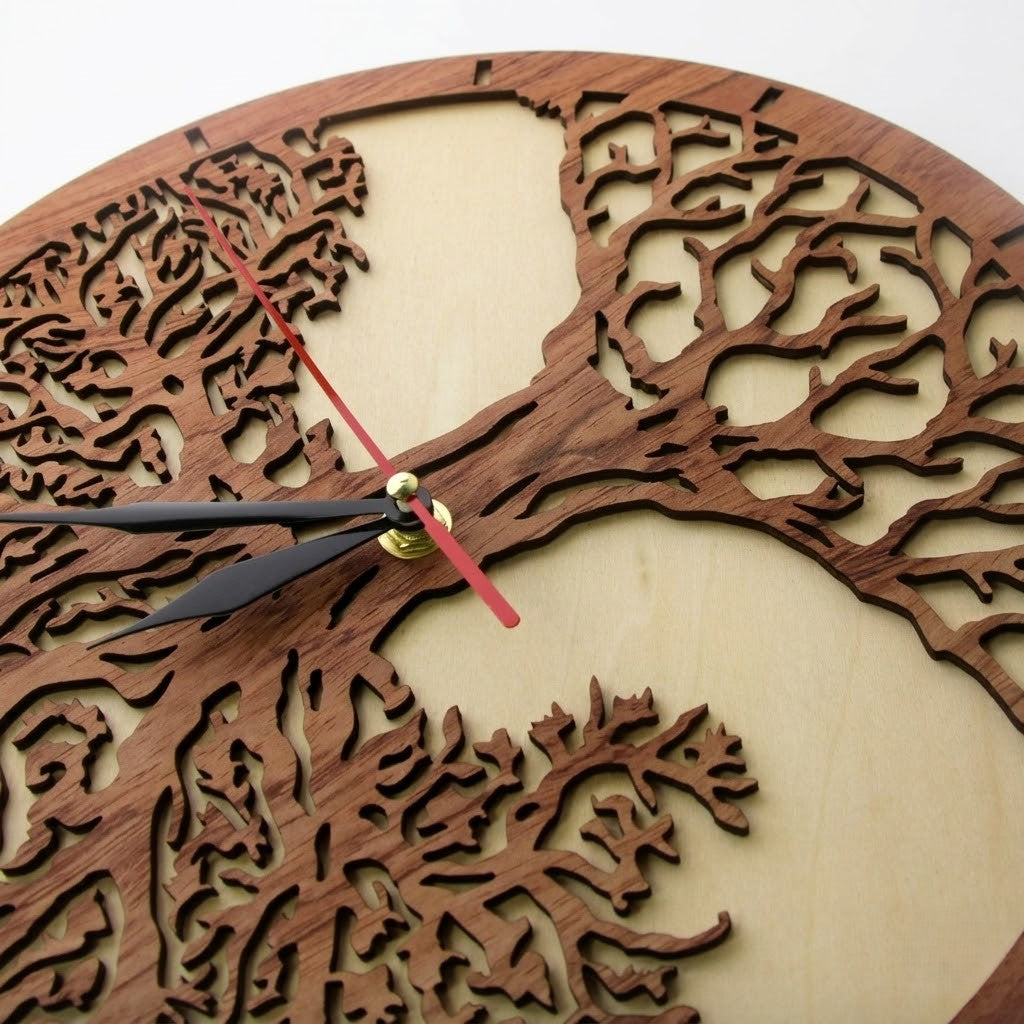 Horloge arbre de vie bois