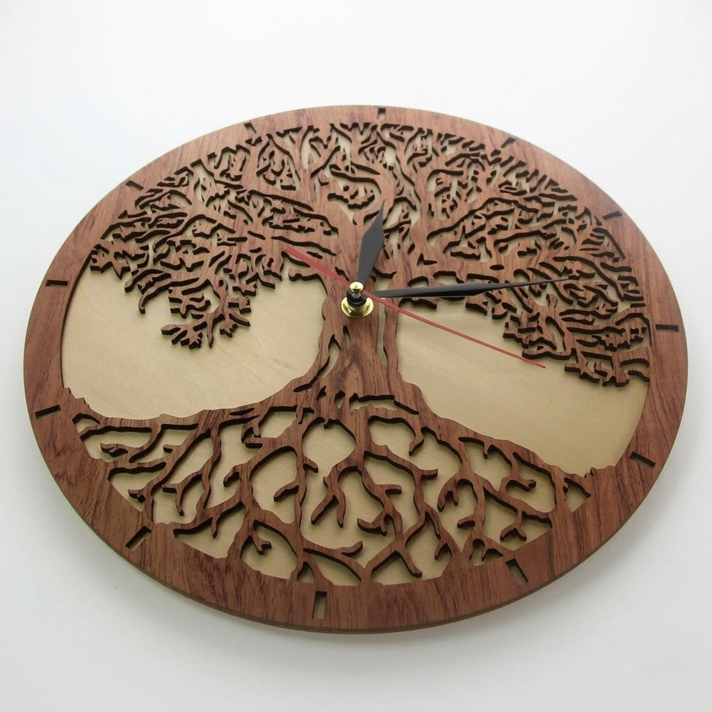 Horloge arbre de vie bois