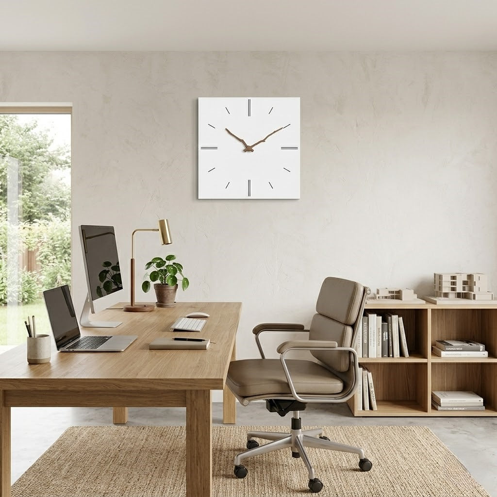 Horloge blanche et bois