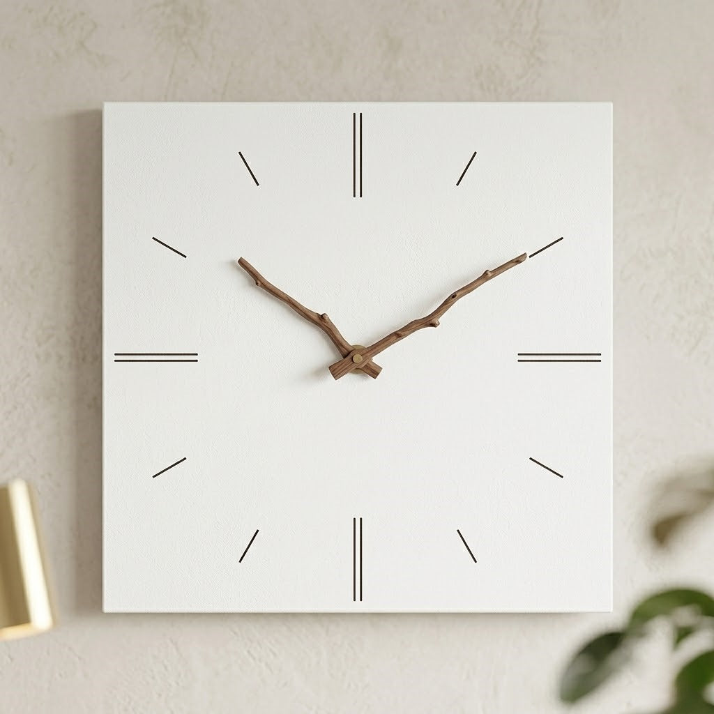 Horloge blanche et bois