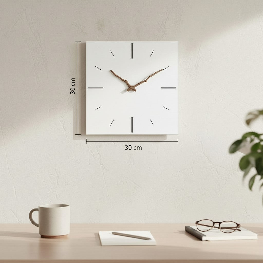 Horloge blanche et bois