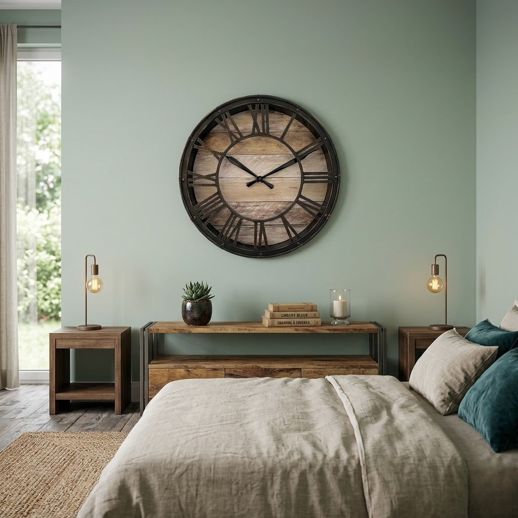 Horloge bois métal
