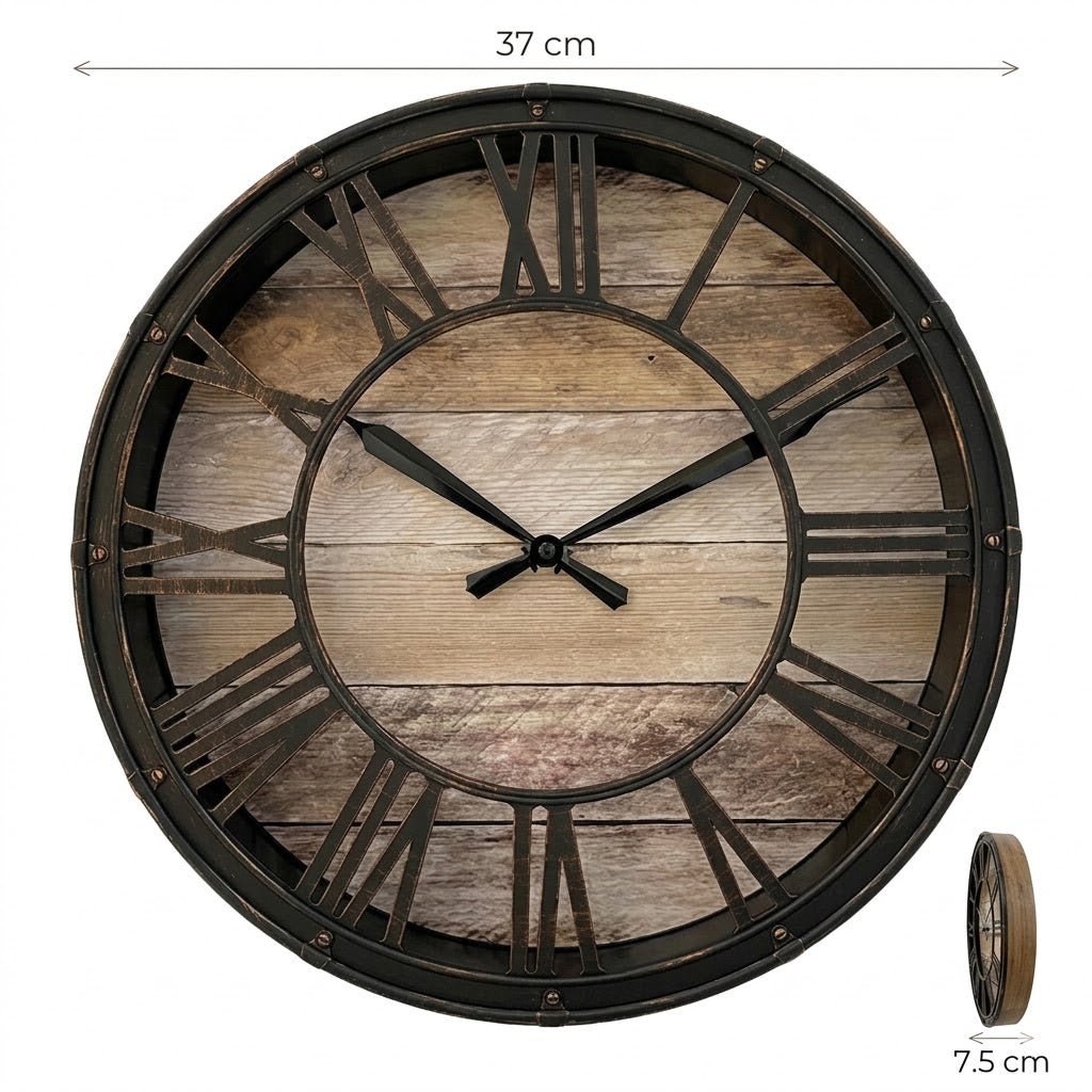 Horloge bois métal