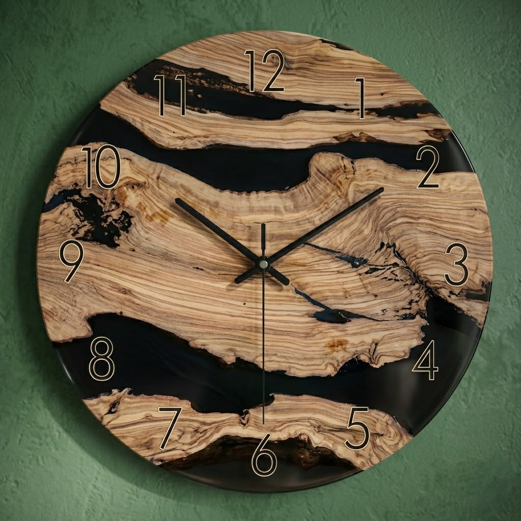 Horloge bois et noir