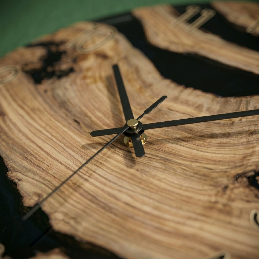 Horloge bois et noir