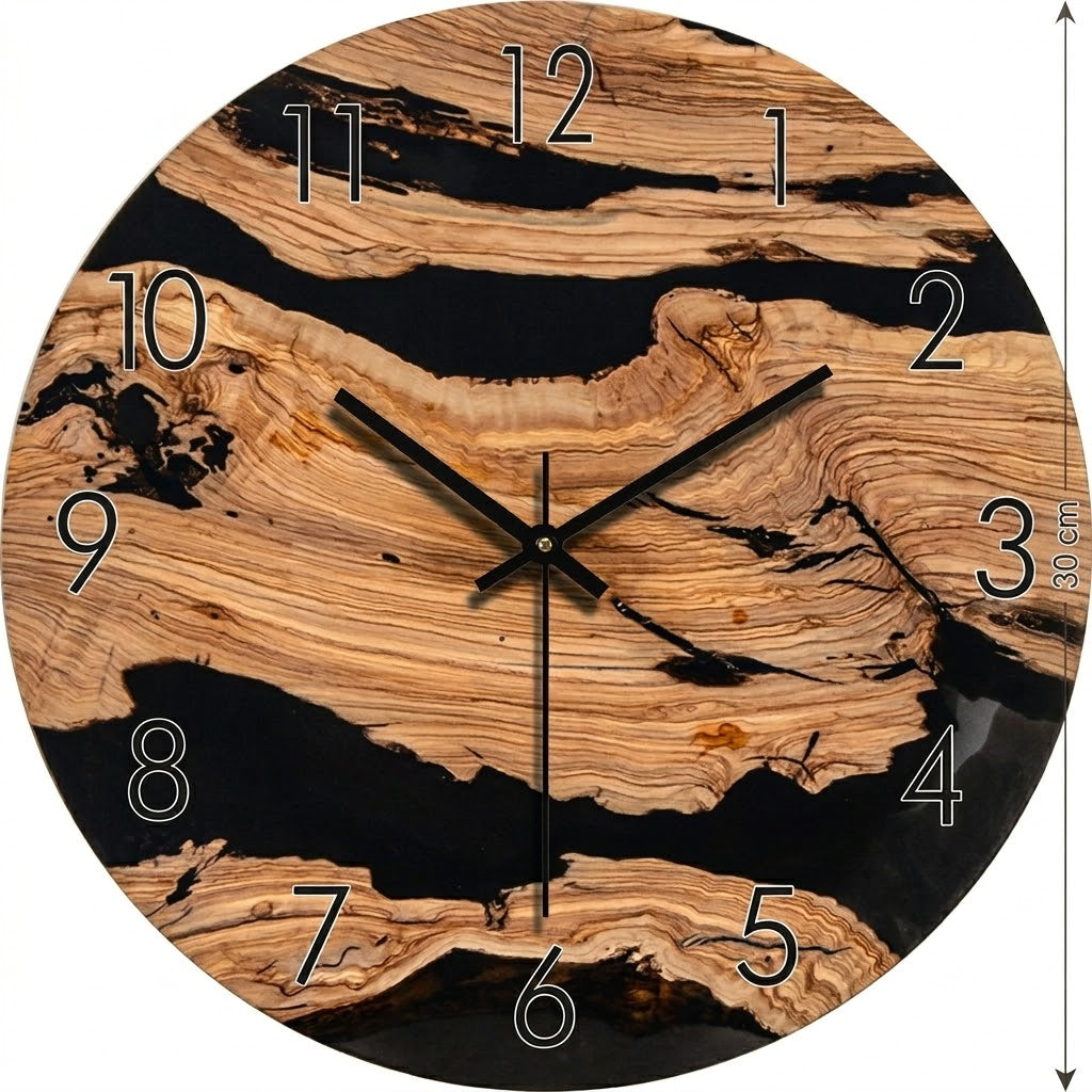 Horloge bois et noir