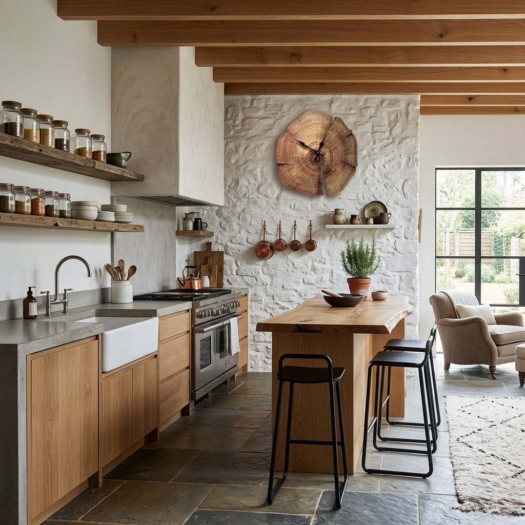 Horloge bois naturel