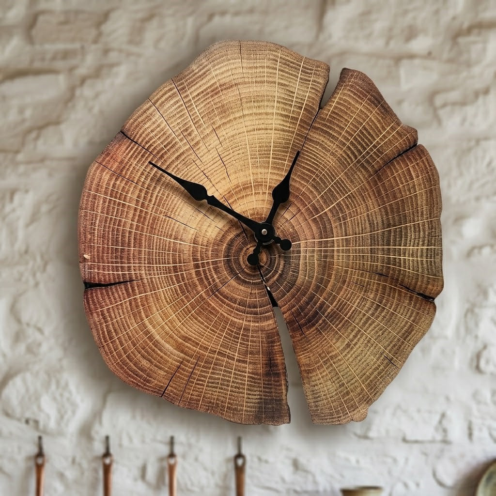 Horloge bois naturel