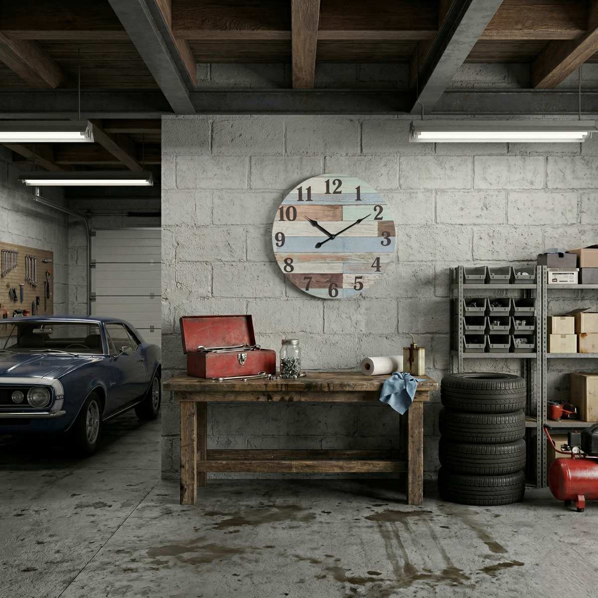 Horloge garage vintage
