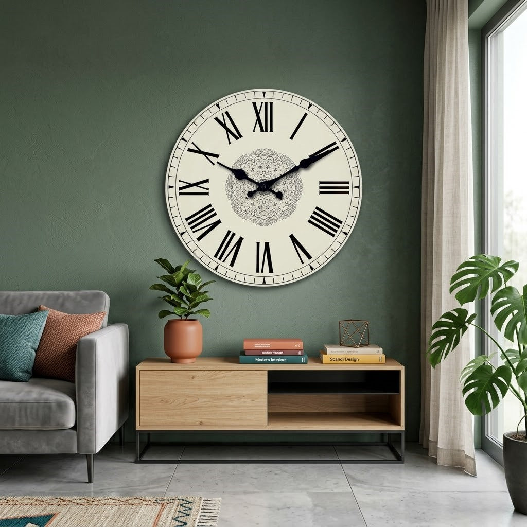 Horloge grise chiffre romain