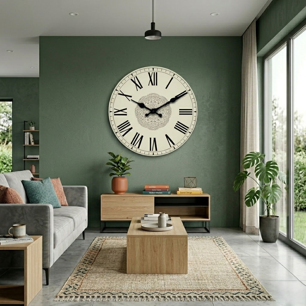 Horloge grise chiffre romain