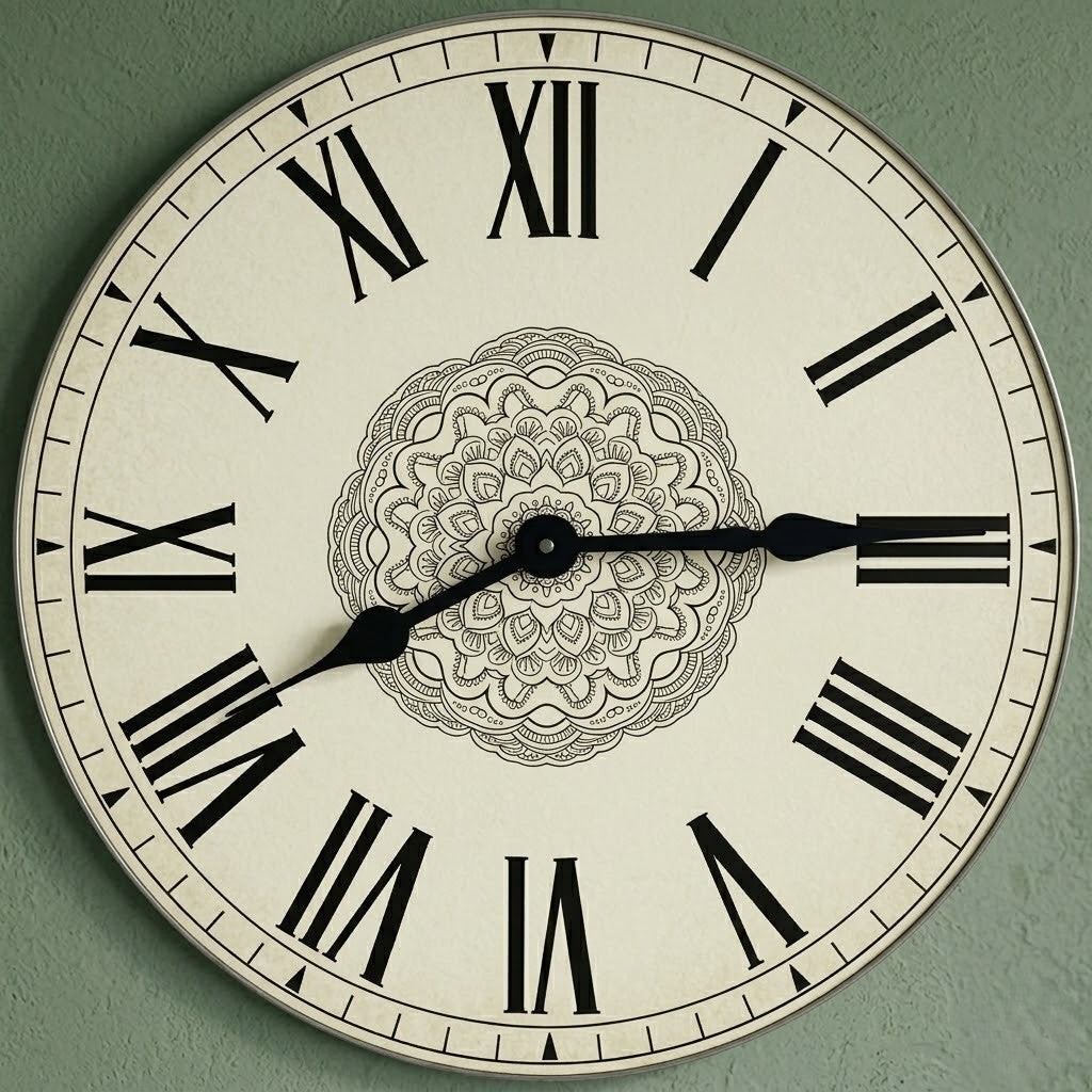 Horloge grise chiffre romain