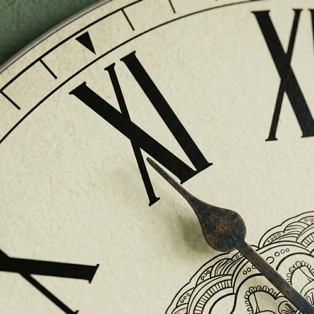 Horloge grise chiffre romain