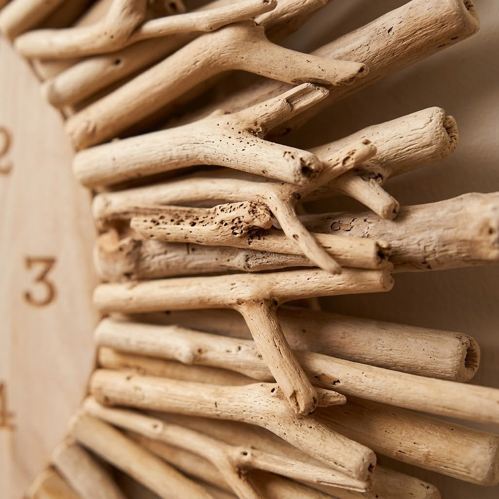 Horloge murale bois flotté