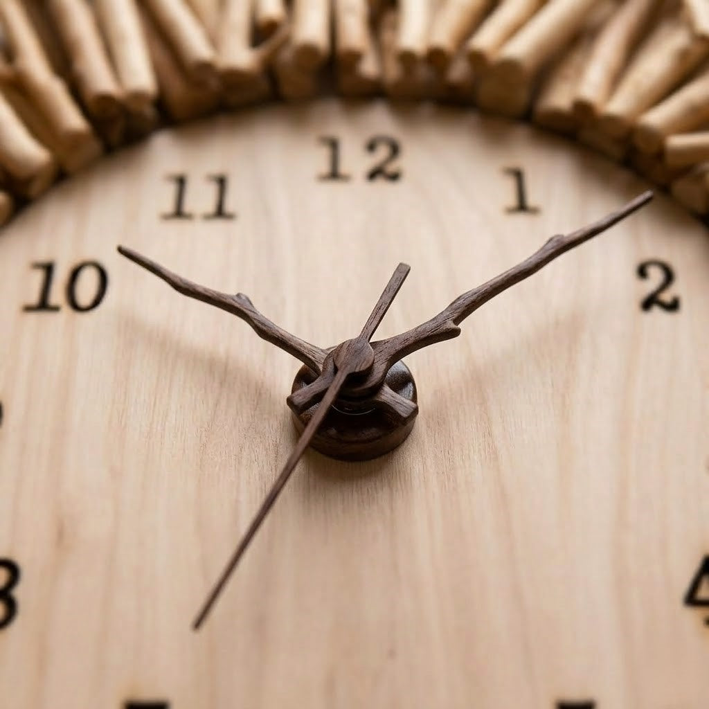 Horloge murale bois flotté