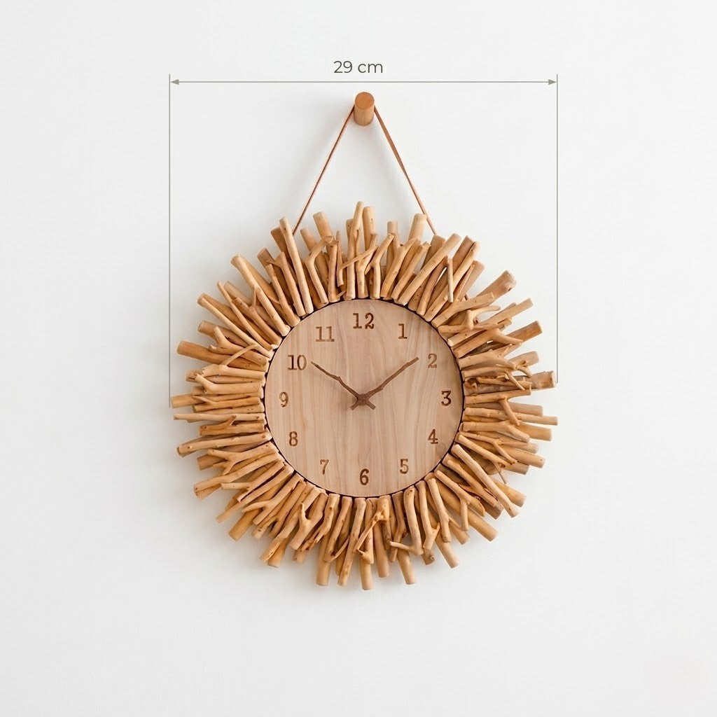 Horloge murale bois flotté