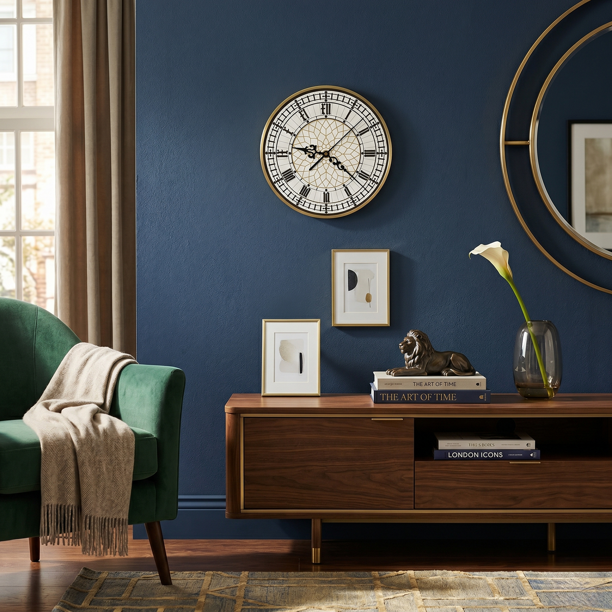 Horloge murale chiffres romains style London