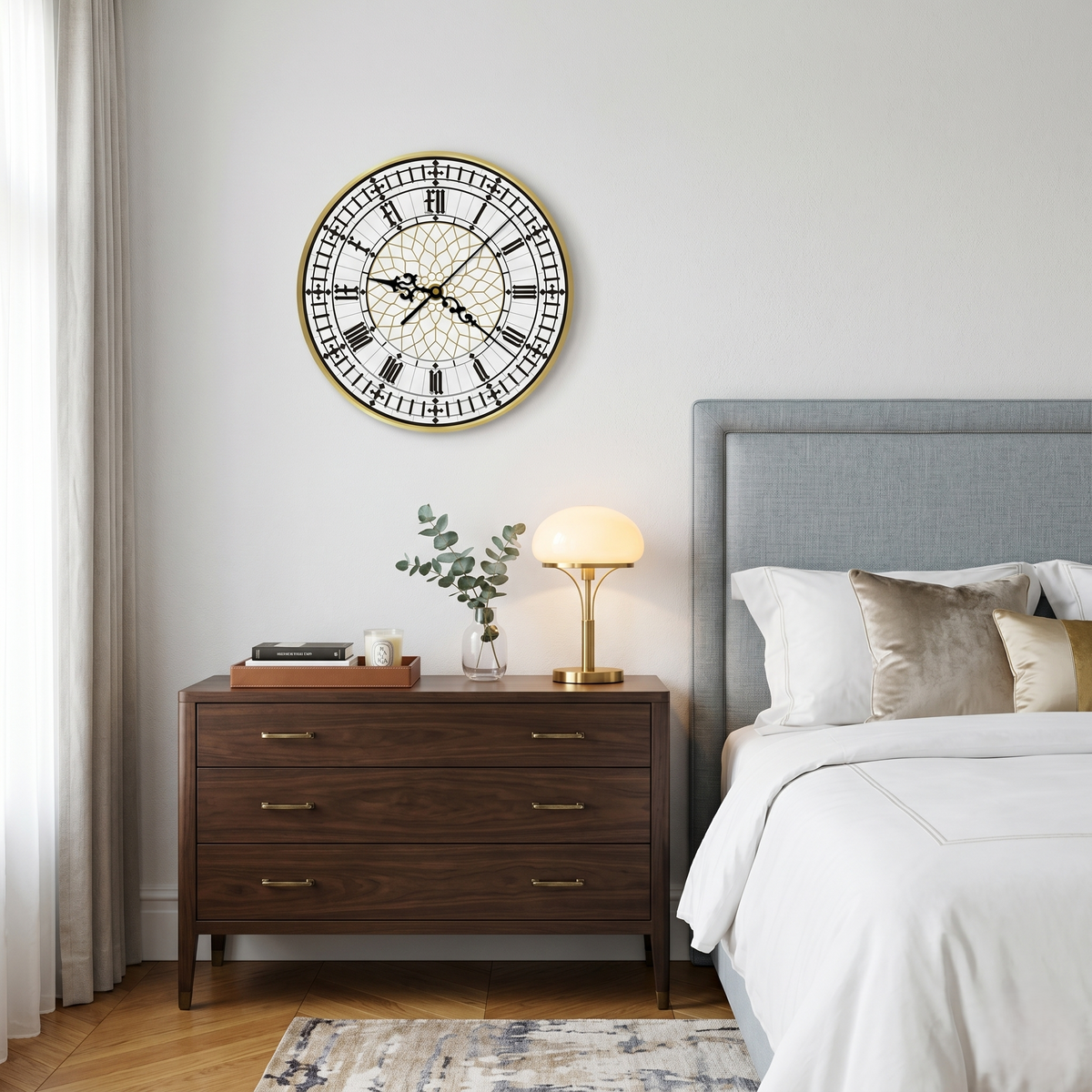 Horloge murale chiffres romains style London