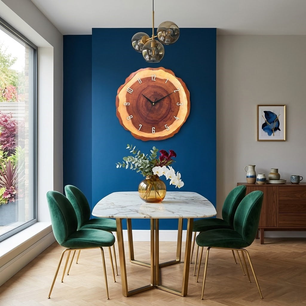 Horloge murale en bois naturel