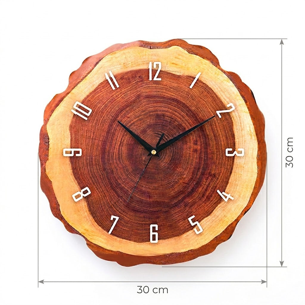 Horloge murale en bois naturel