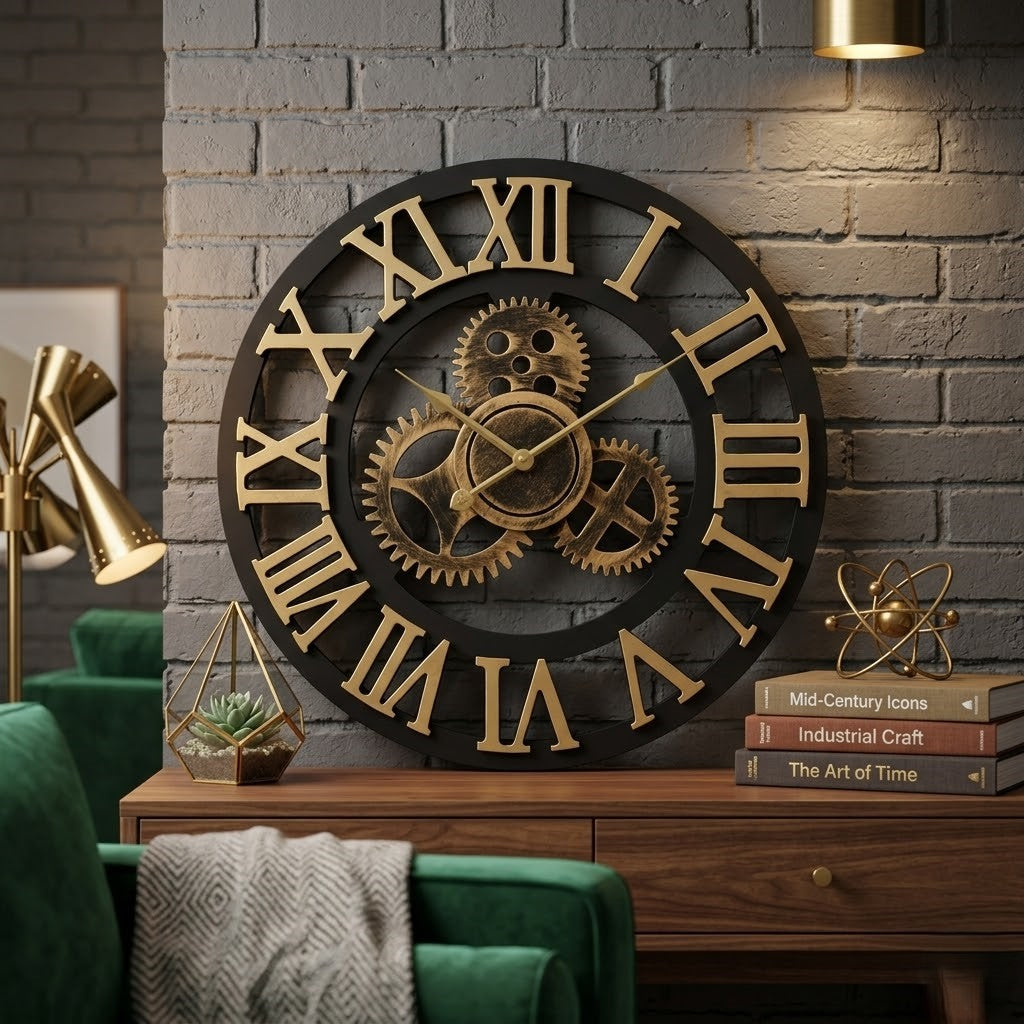 Horloge murale industrielle vintage