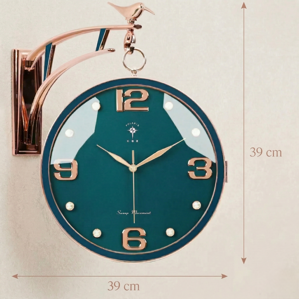 Horloge murale double face moderne