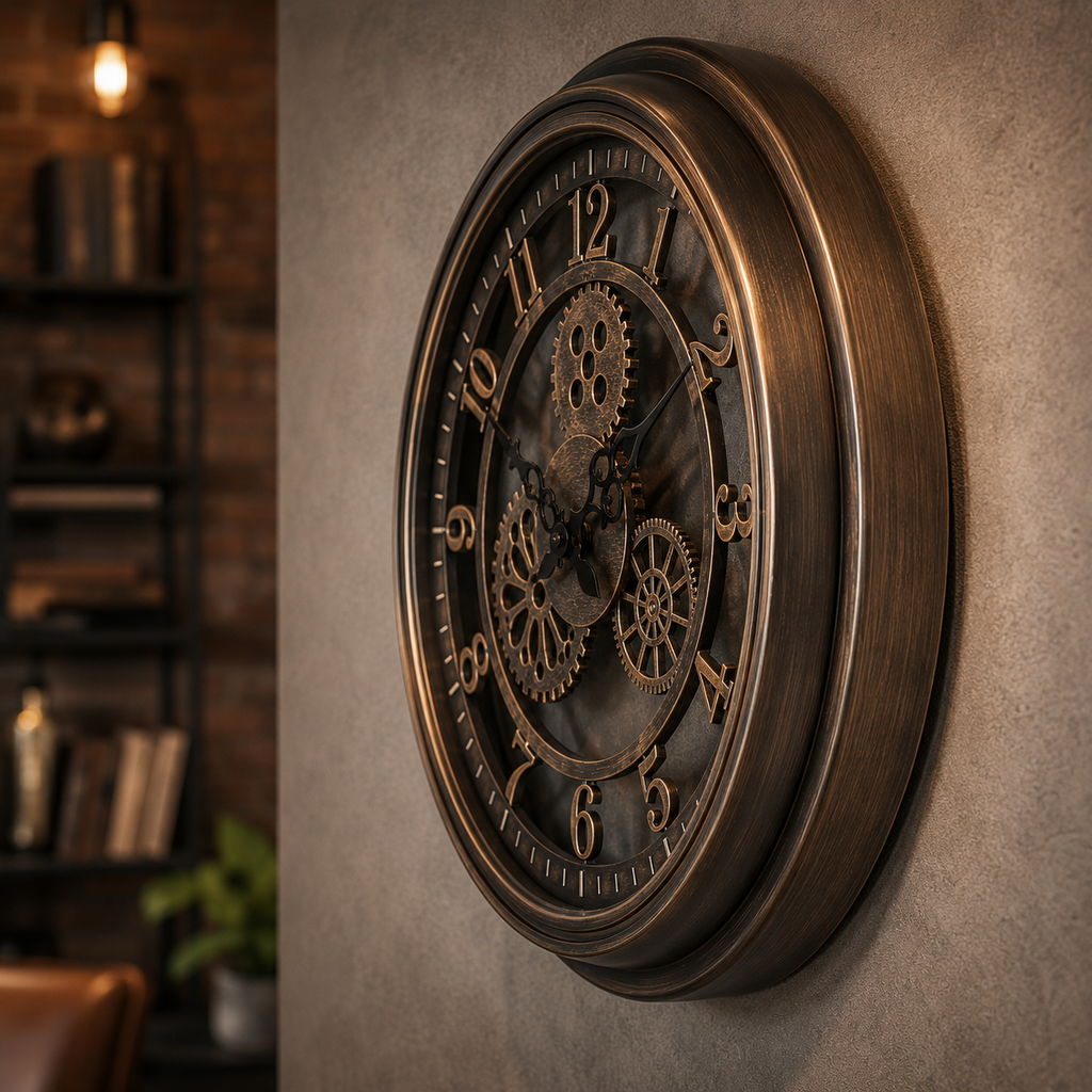 Horloge murale steampunk métal
