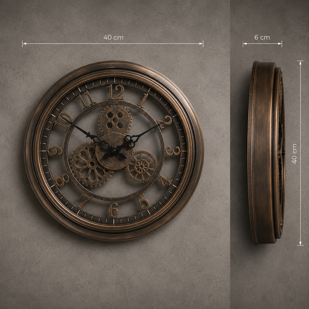 Horloge murale steampunk métal