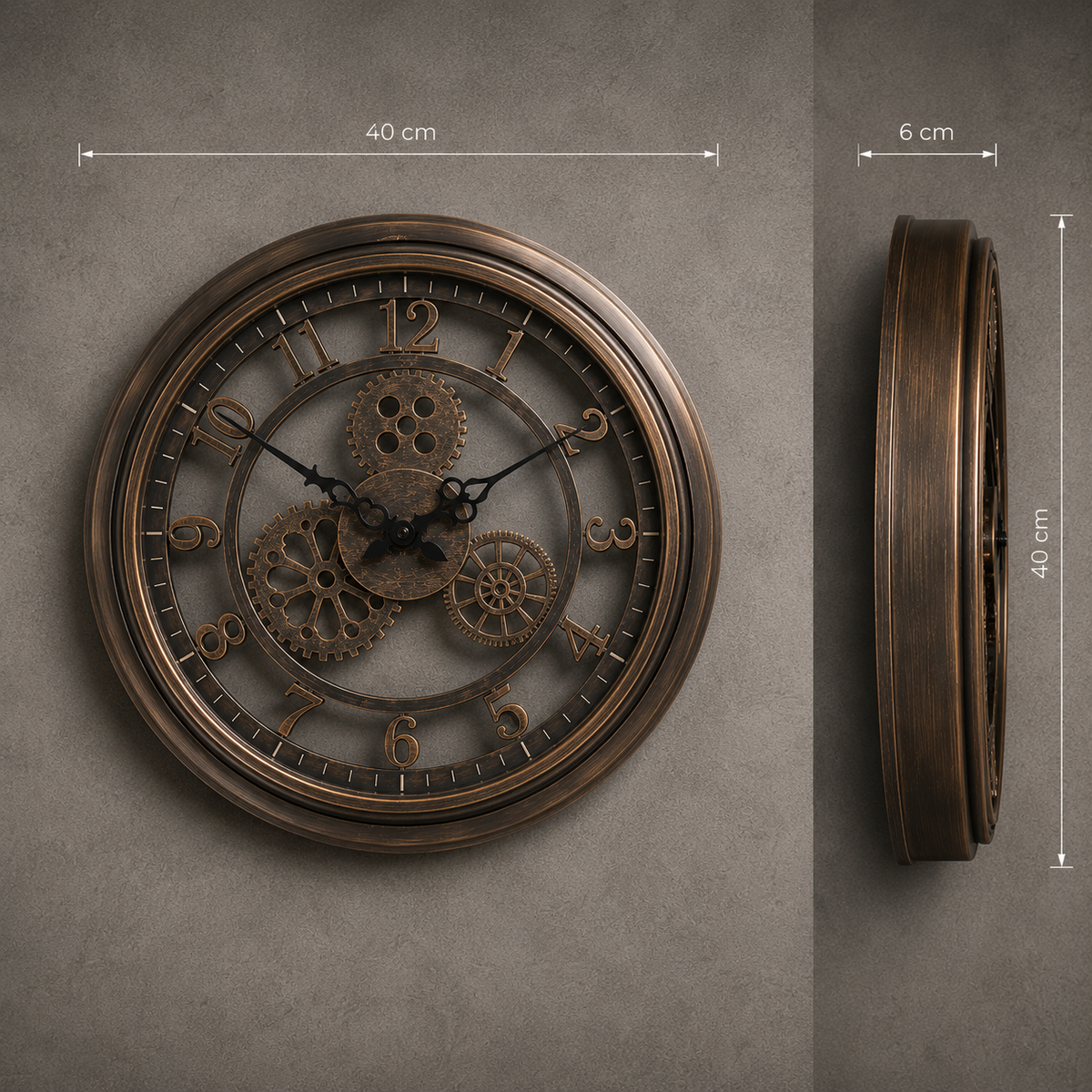 Horloge murale steampunk métal