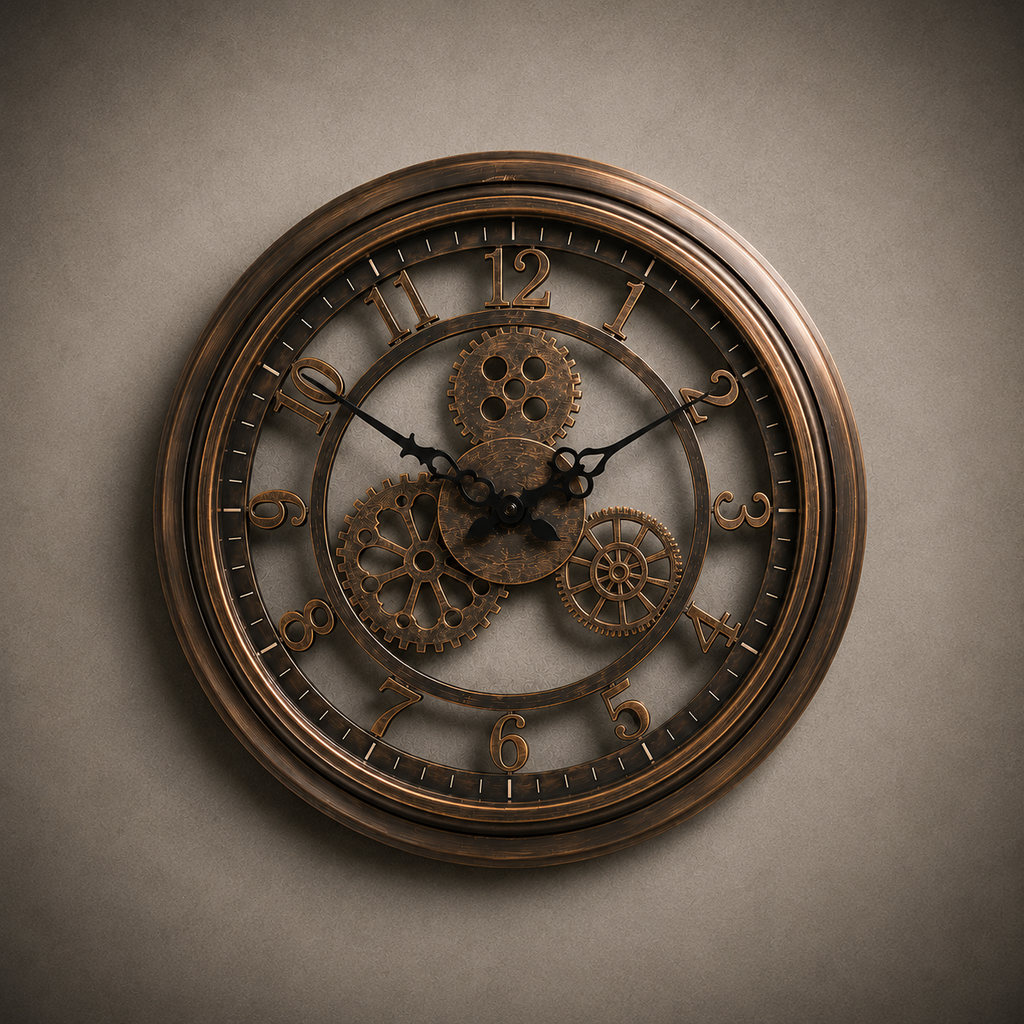 Horloge murale steampunk métal