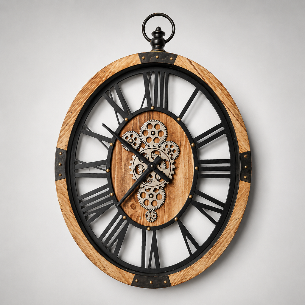 Horloge bois engrenage
