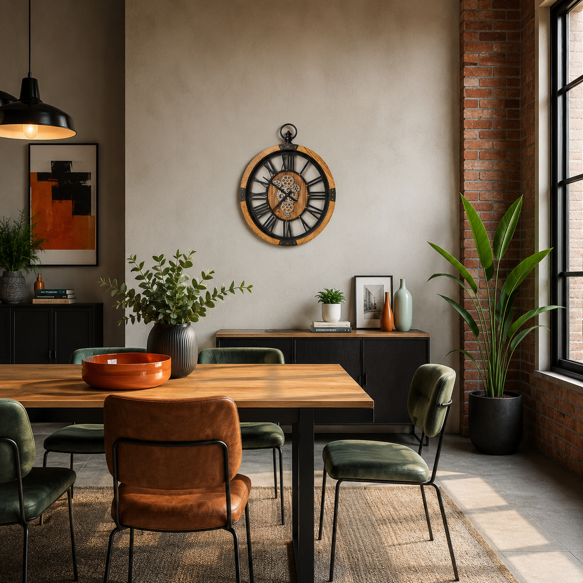 Horloge bois engrenage