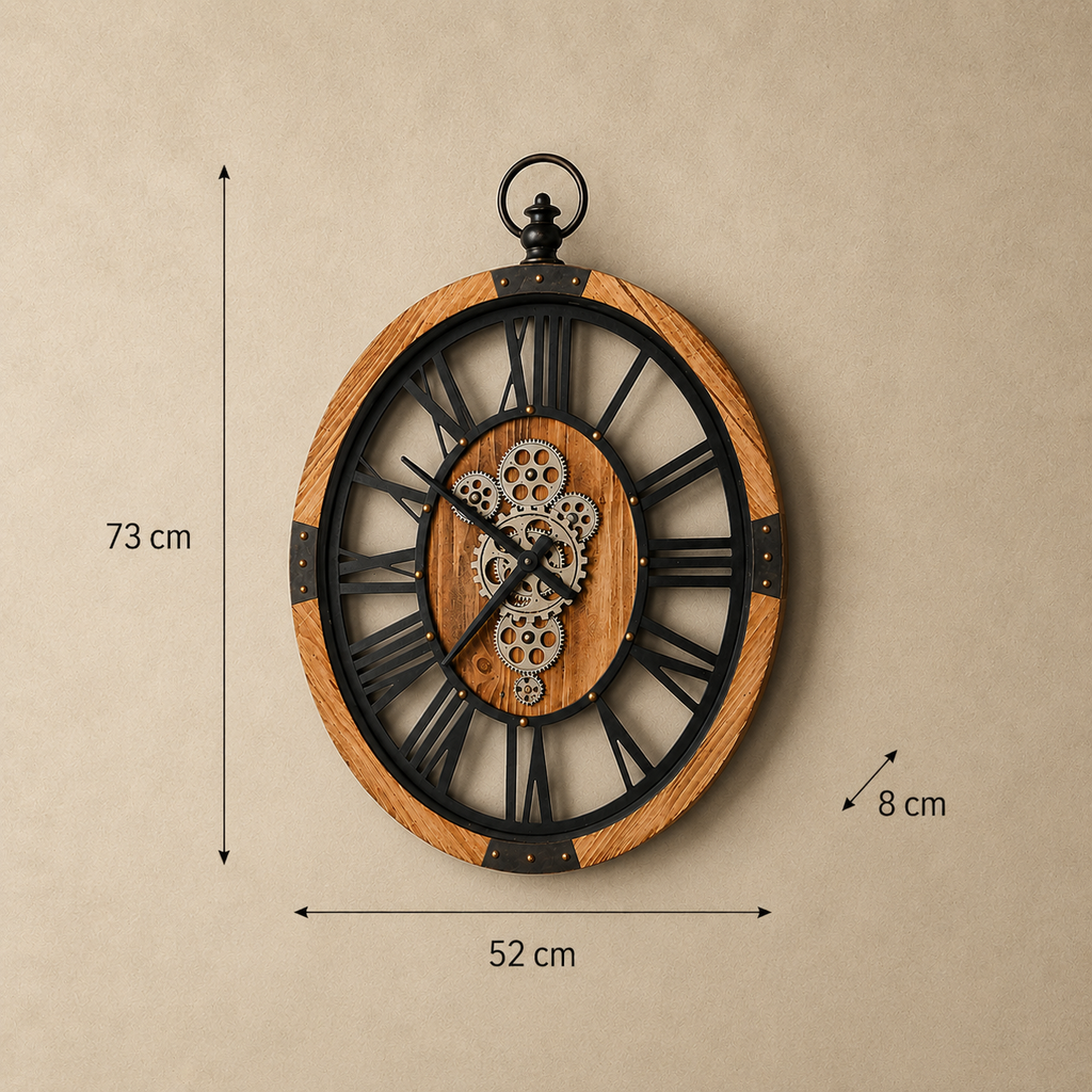 Horloge bois engrenage