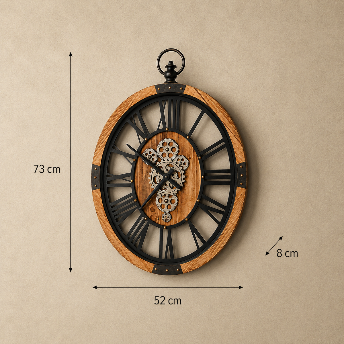 Horloge bois engrenage