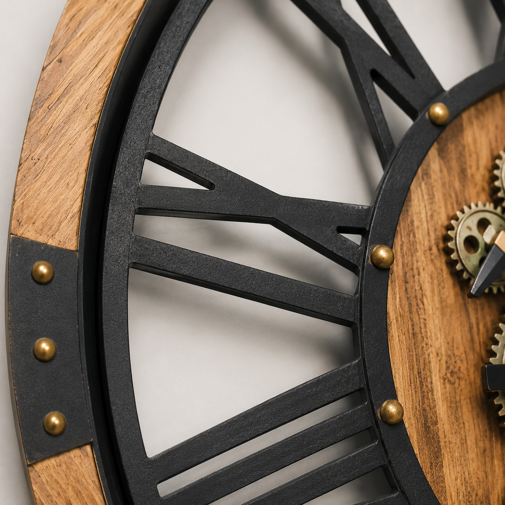 Horloge bois engrenage
