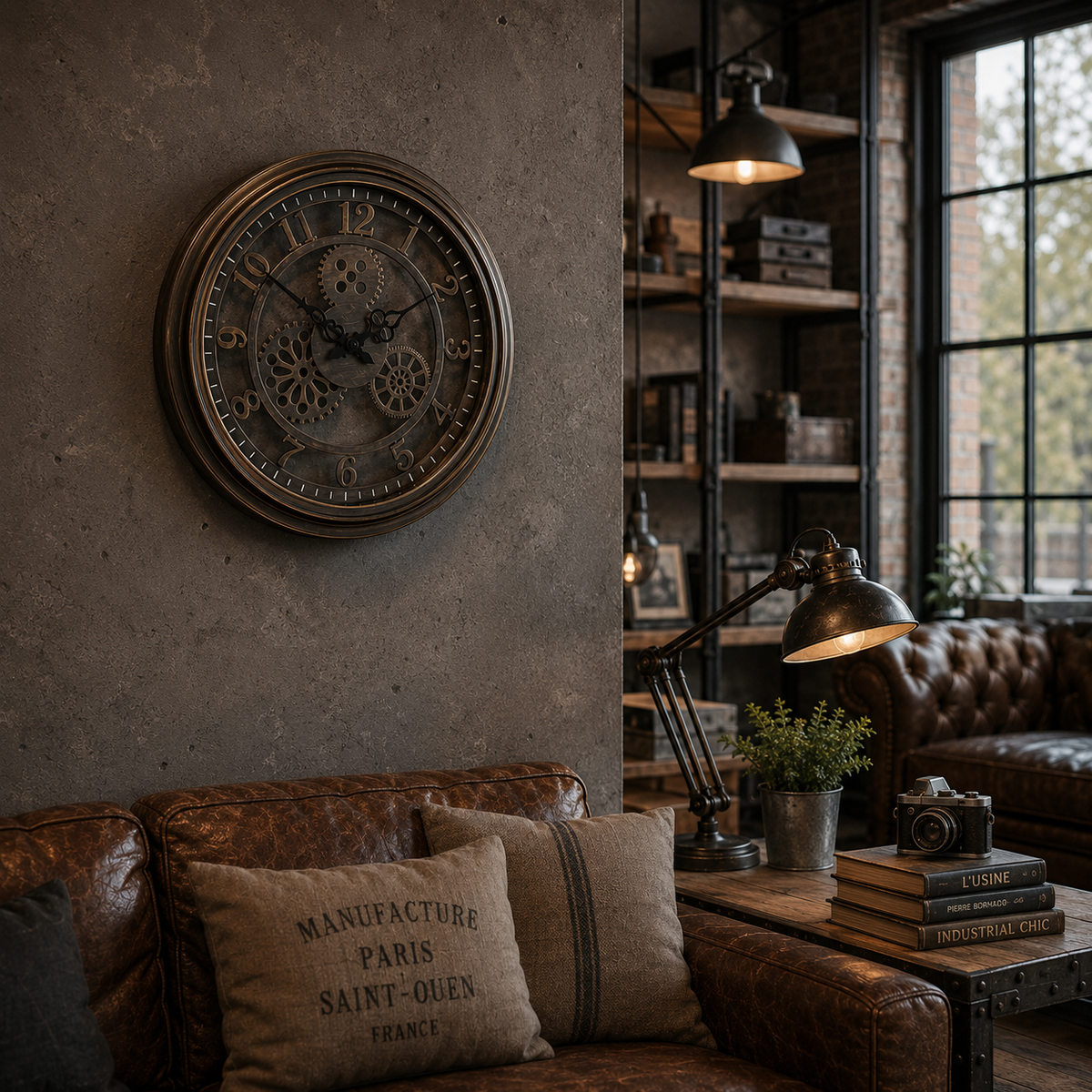 Horloge murale steampunk métal