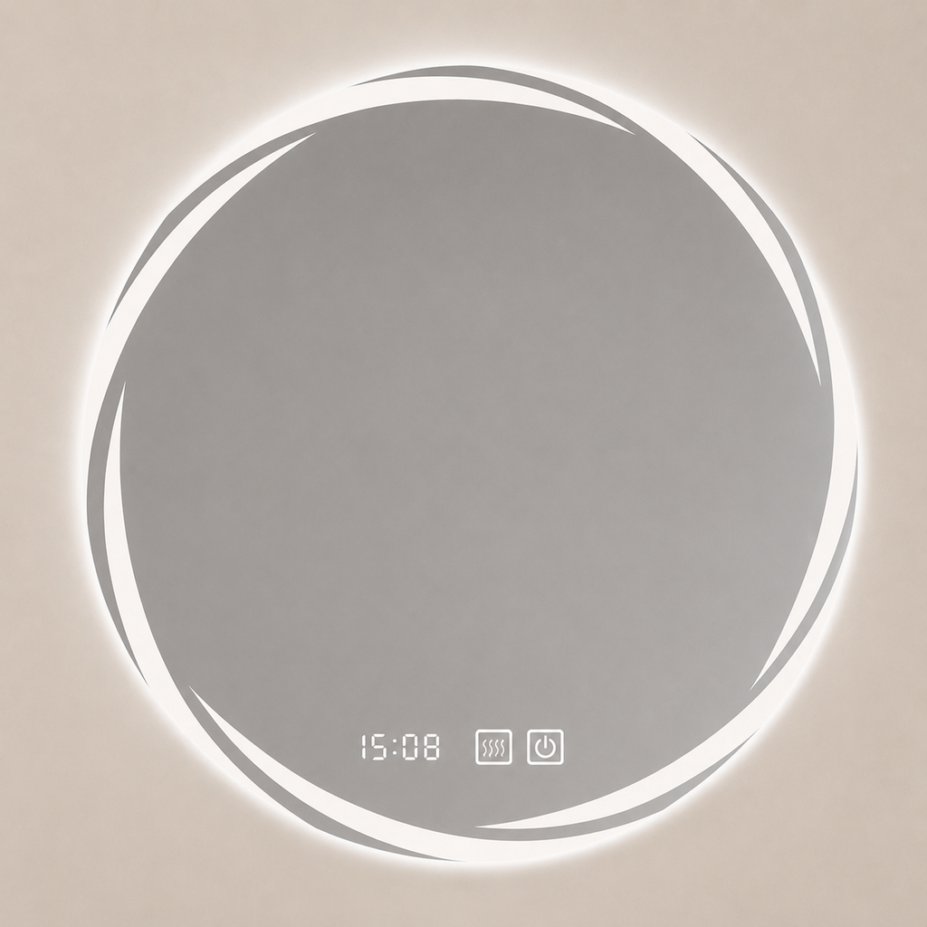 Miroir lumineux horloge