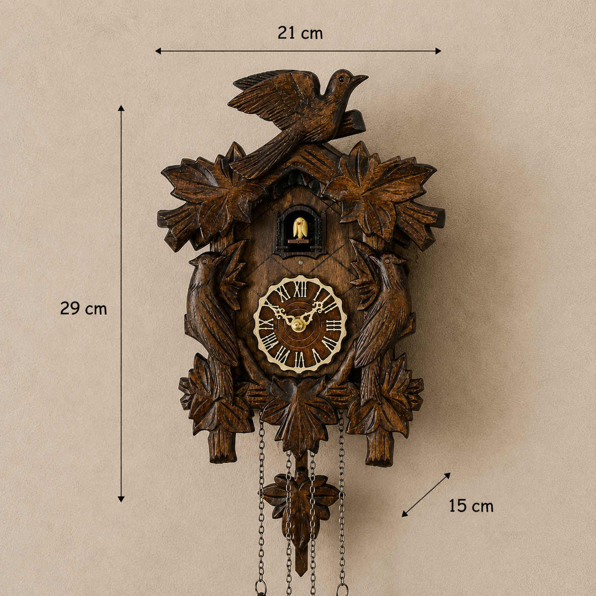 Ancien coucou horloge en bois