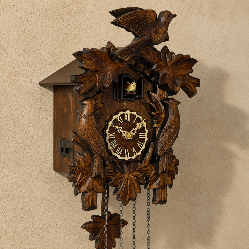 Ancien coucou horloge en bois