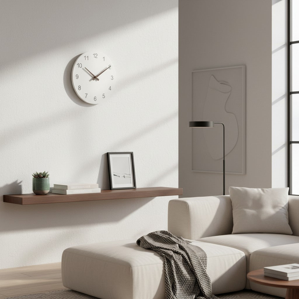 Grande horloge blanche minimaliste