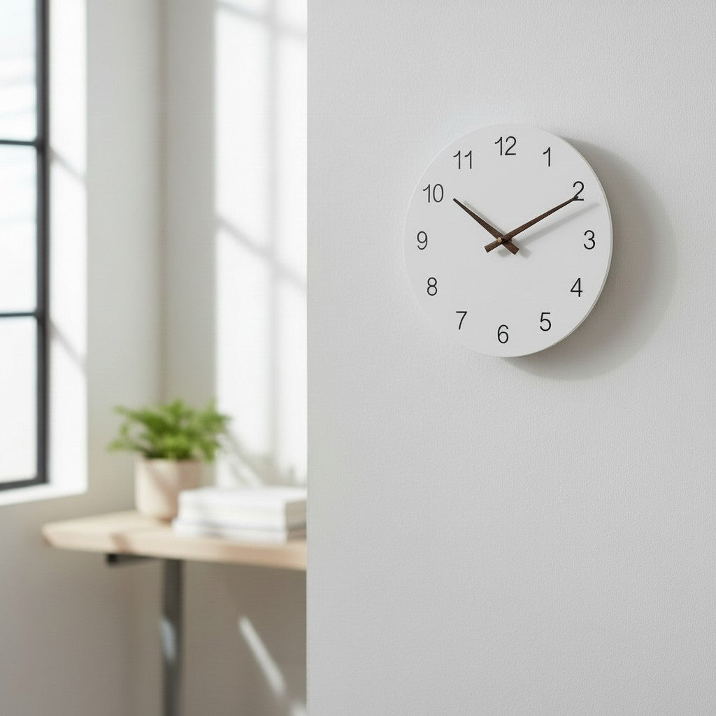Grande horloge blanche minimaliste