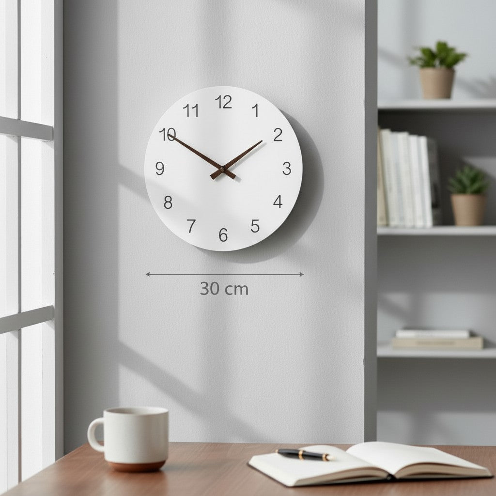 Grande horloge blanche minimaliste