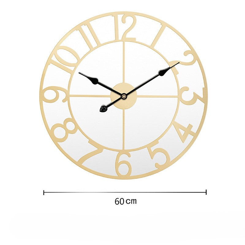 Grande horloge miroir doré