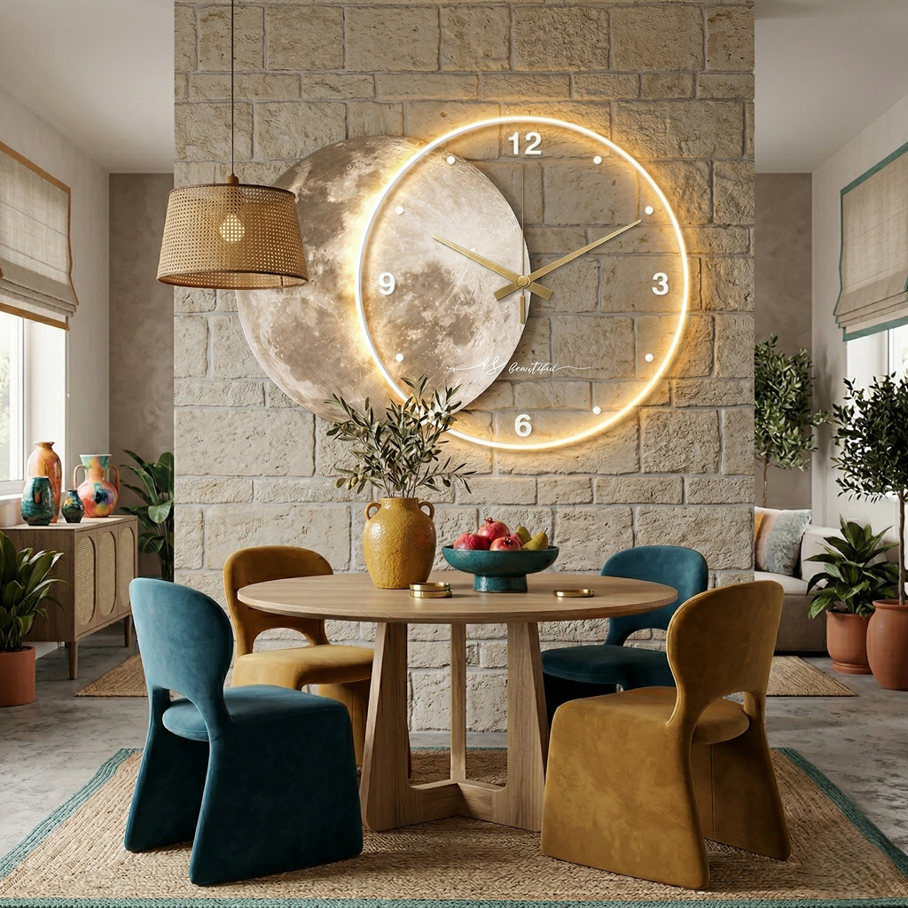 Grande horloge murale moderne terre