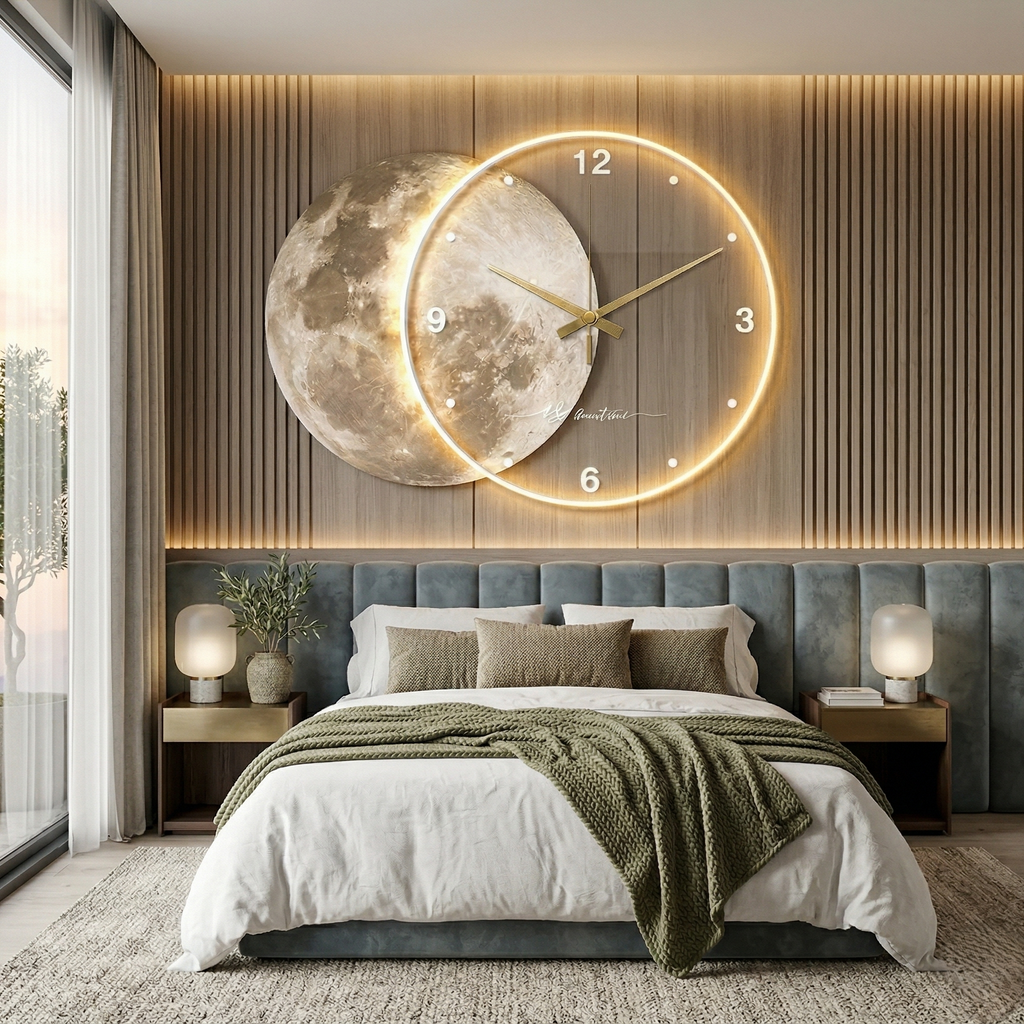 Grande horloge murale moderne terre
