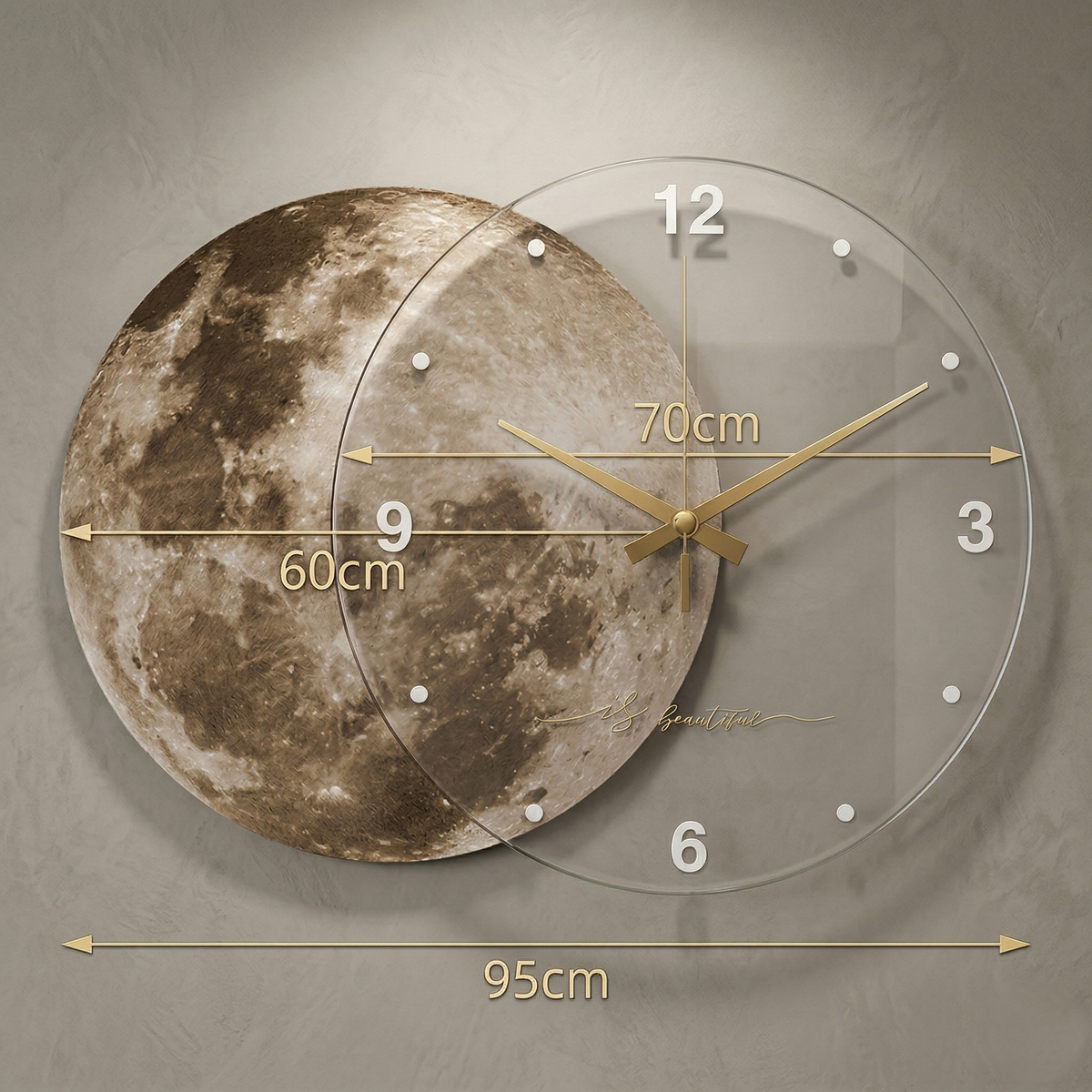 Grande horloge murale moderne terre